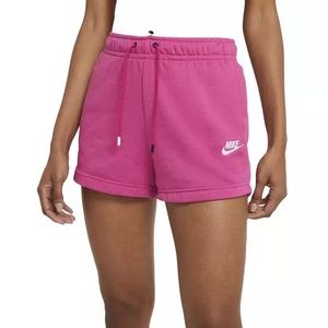 Nike Women’s Sportswear Essential French Terry Shorts- Pink- Small